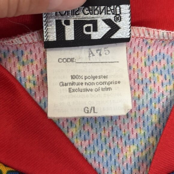 VTG Louis Garneau Cycling Shirt Road Mountain jersey Mens L Red Blue Bike Pocket - Picture 9 of 13